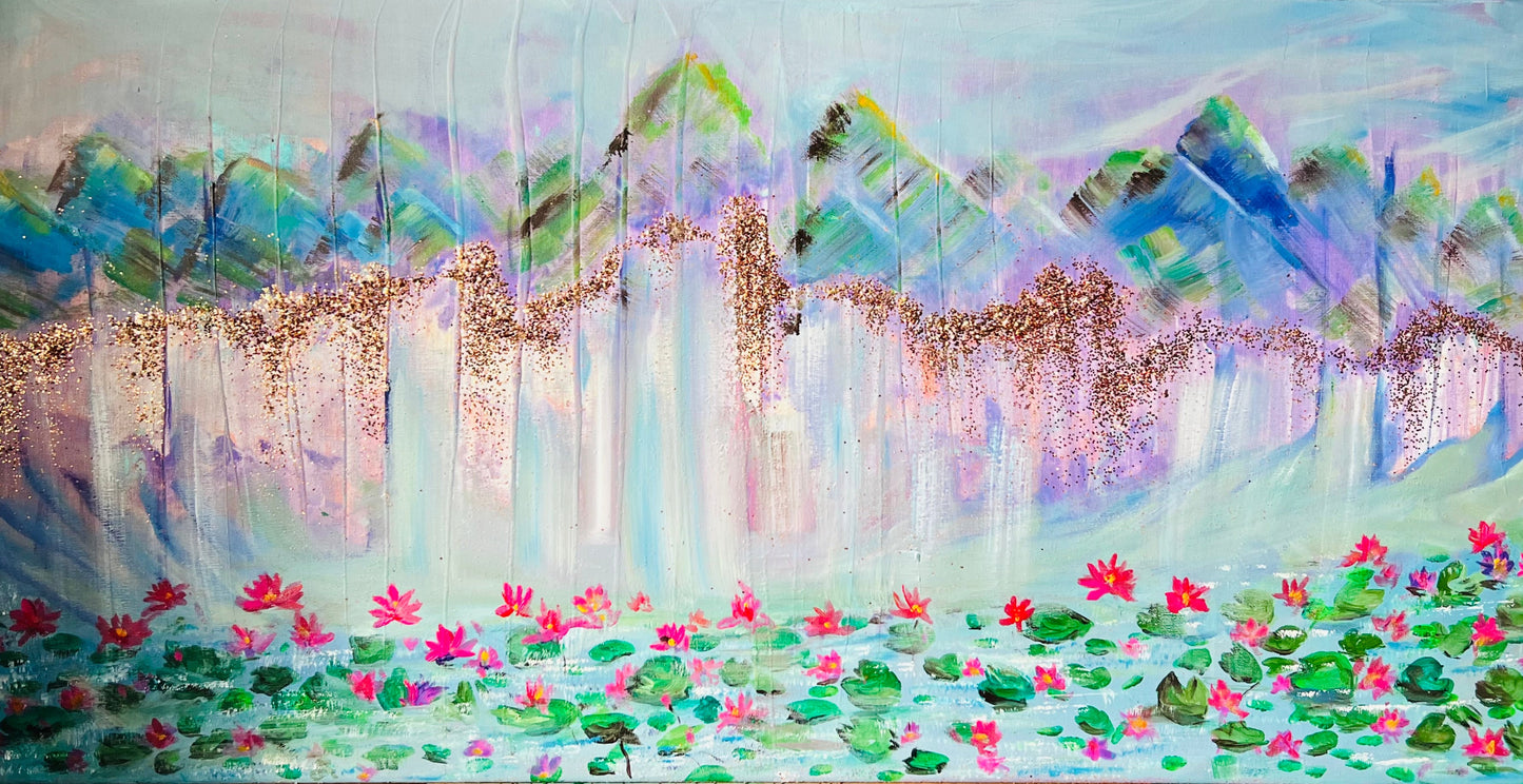 WATERLILY VALLEY Canvas print 50x25cm