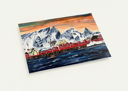 A6 GREETING CARD - FISHING VILLAGE IN NORWAY