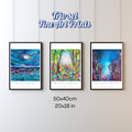 Set of 3 art prints Wildflowers collection 16x20" 40x50cm