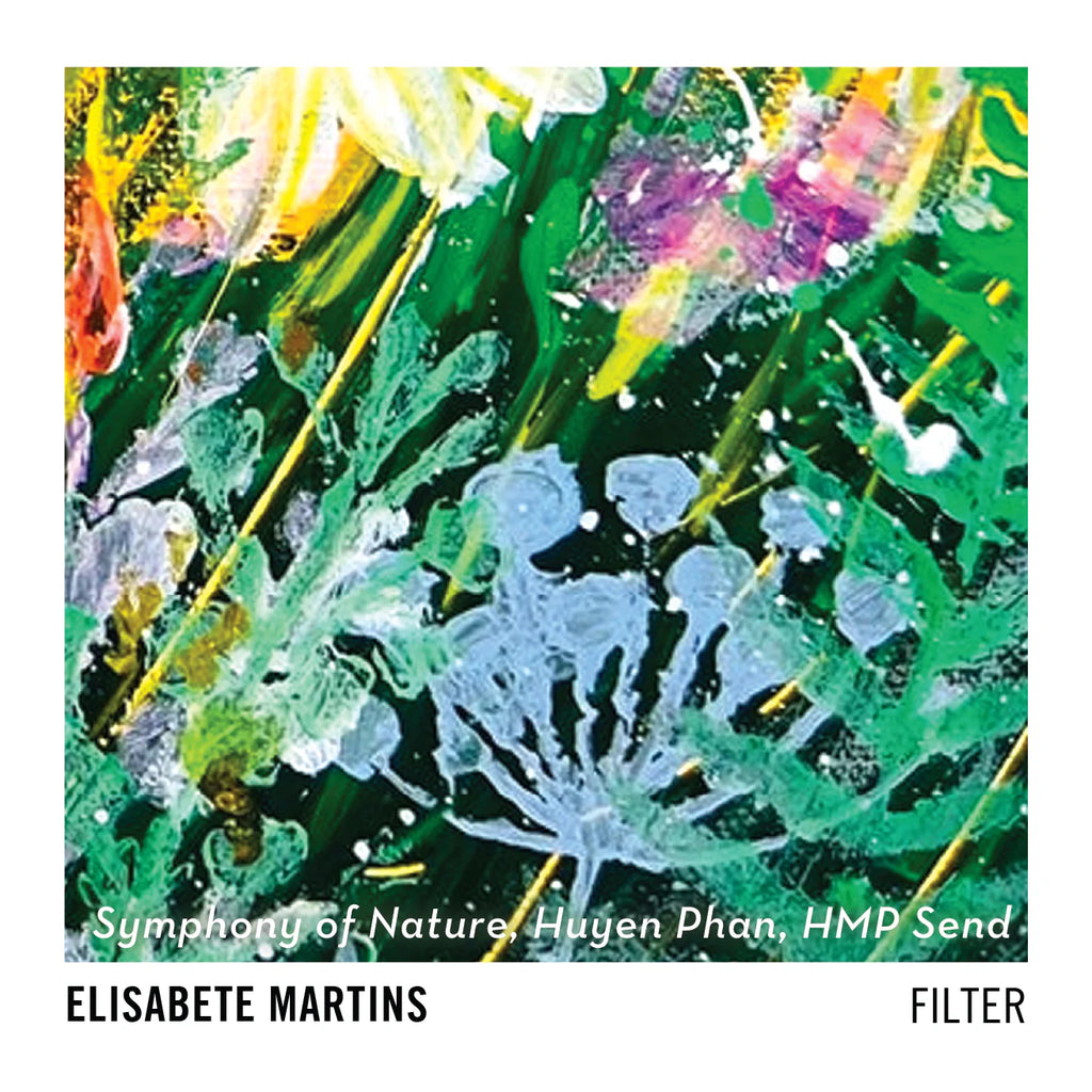 Close-up of ELISABETE MARTINS coffee label with green artwork and FILTER