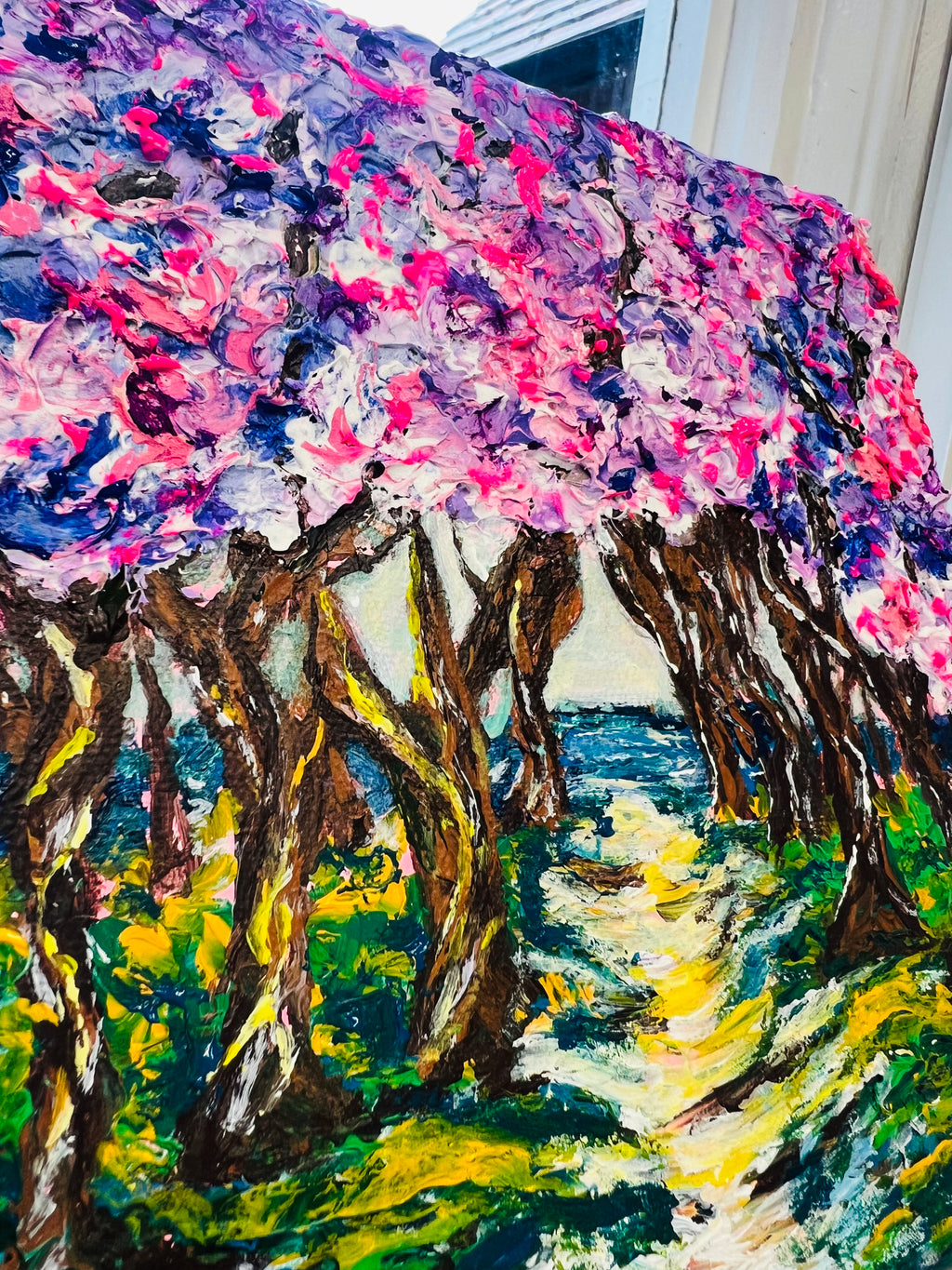 CHERRY ROAD - FRAMED ORIGINAL 3D TEXTURE ARTWORK