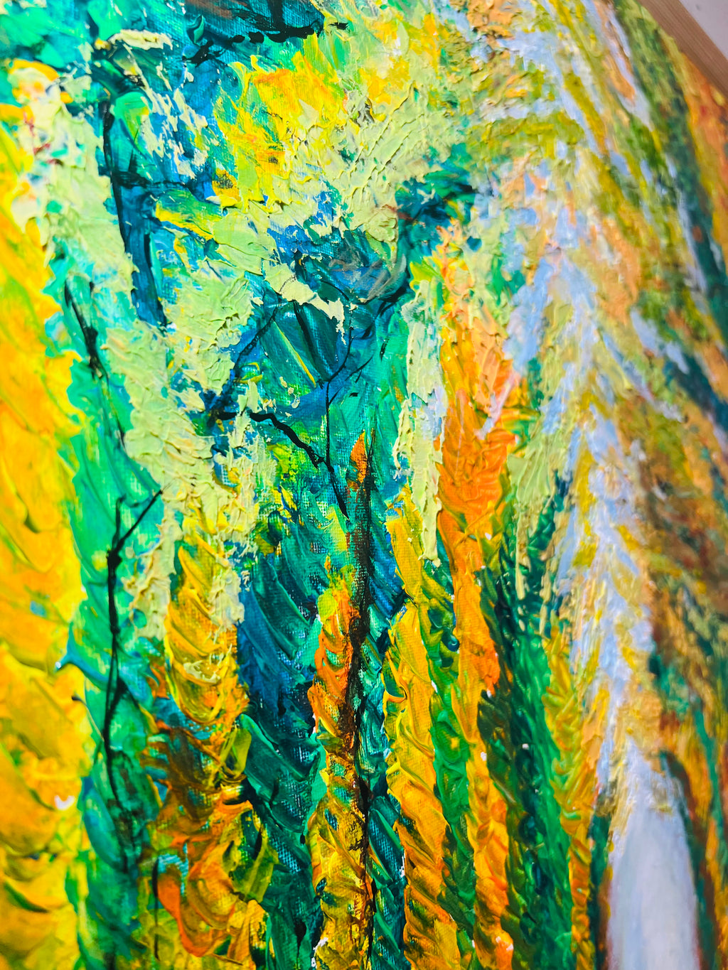 Schonbrunn Palace Gardens thick textured trees and colourful foliage in Autumn