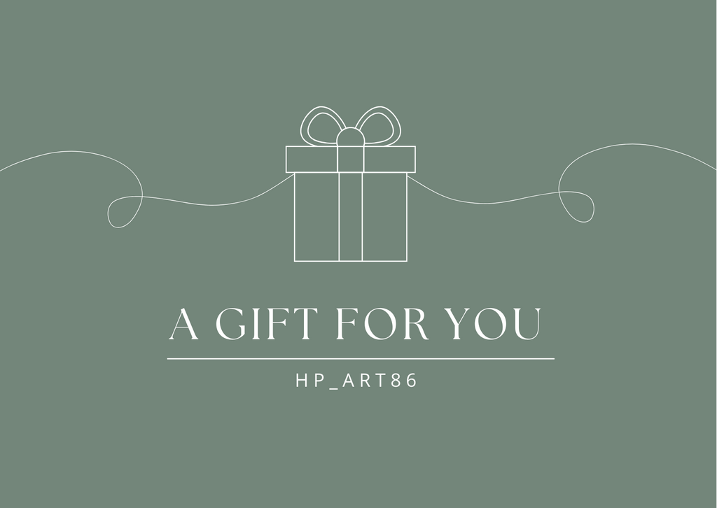 HP_ART86 gift card design with gift icon and 'A GIFT FOR YOU' text