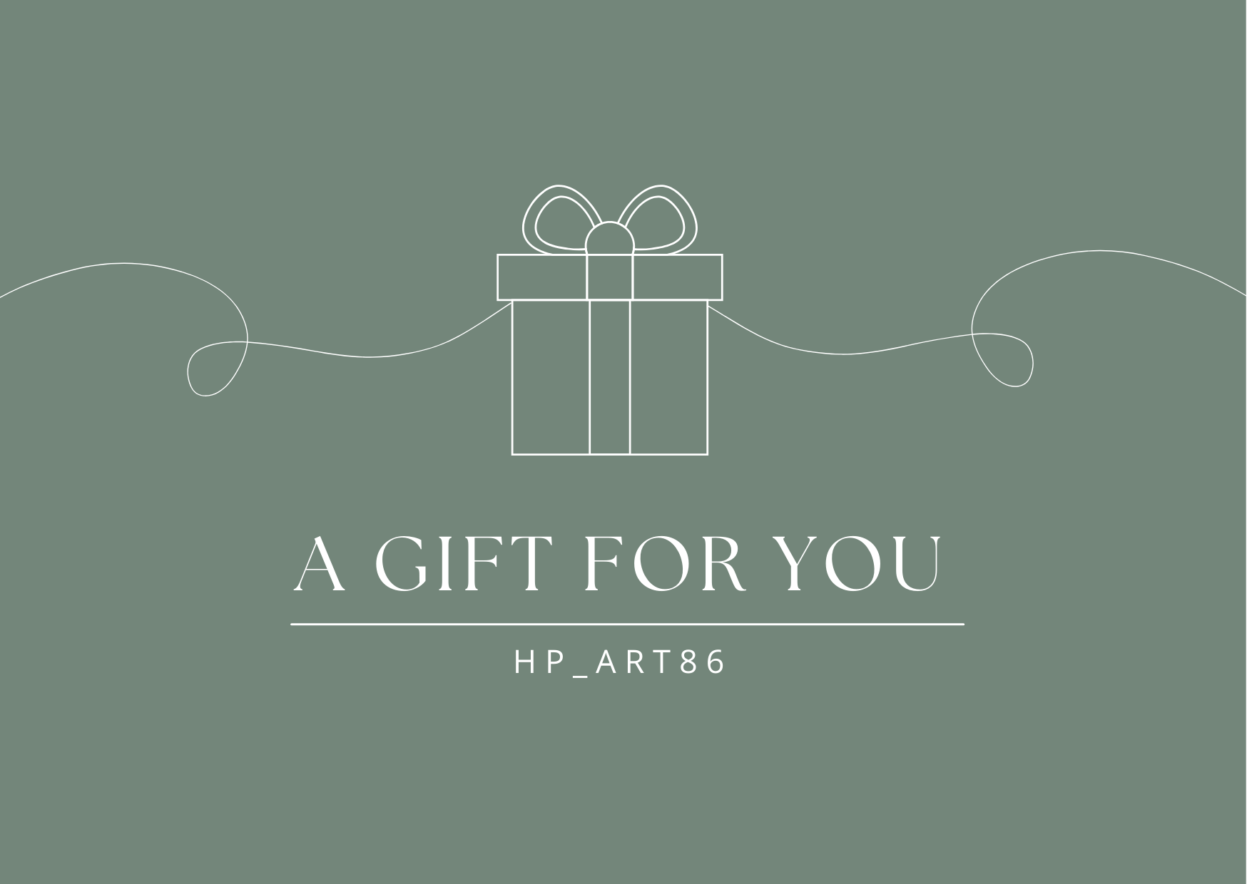 HP_ART86 gift card design with gift icon and 'A GIFT FOR YOU' text