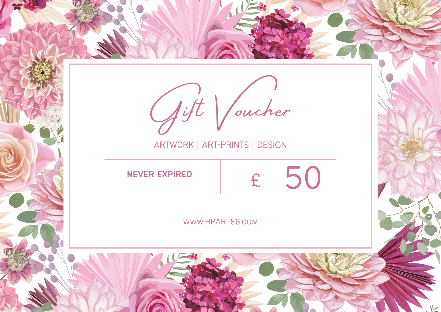 Gift voucher £50, never expired
