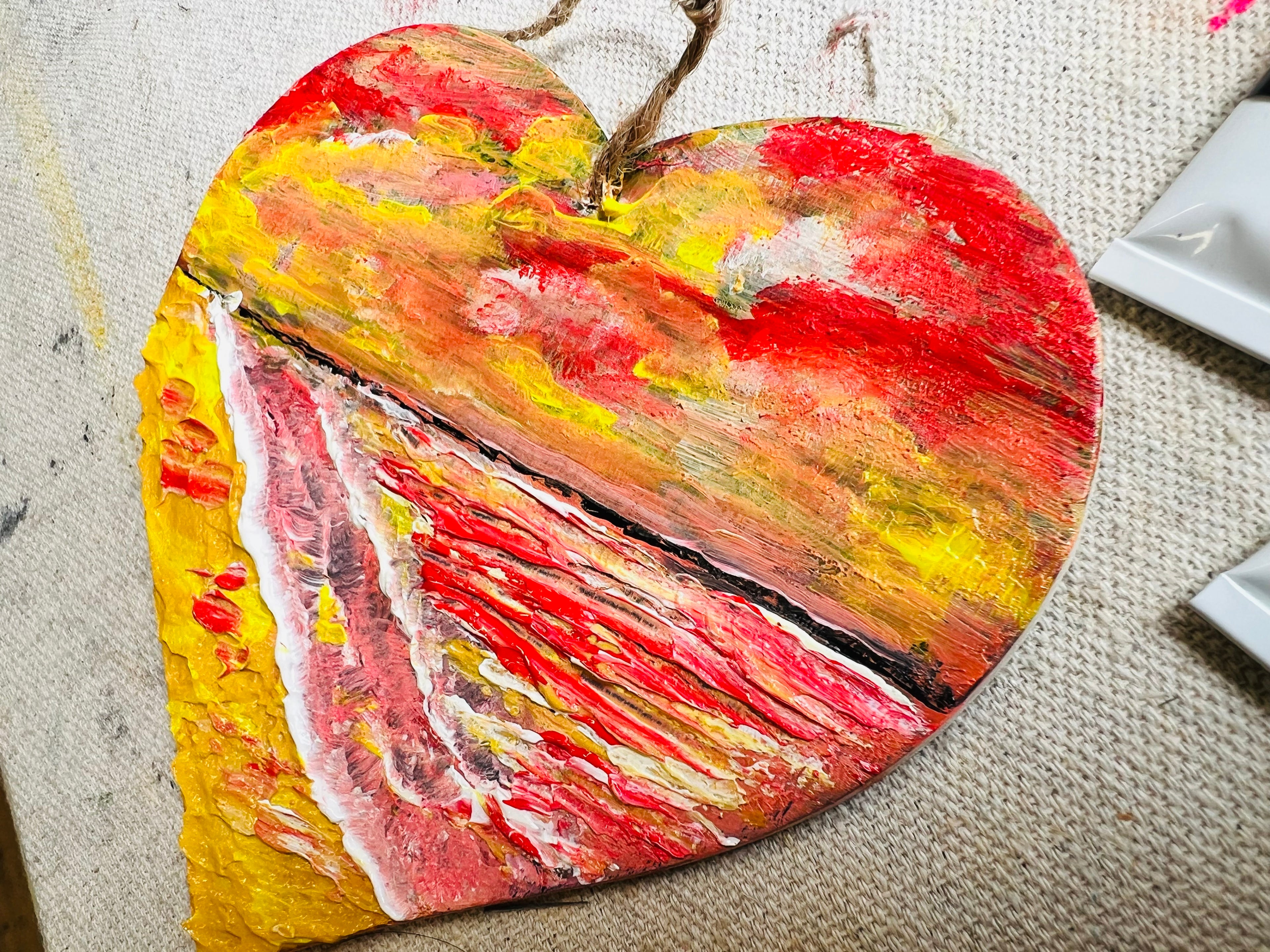 Hanging Heart ORIGINAL ART Decoration 15 cm