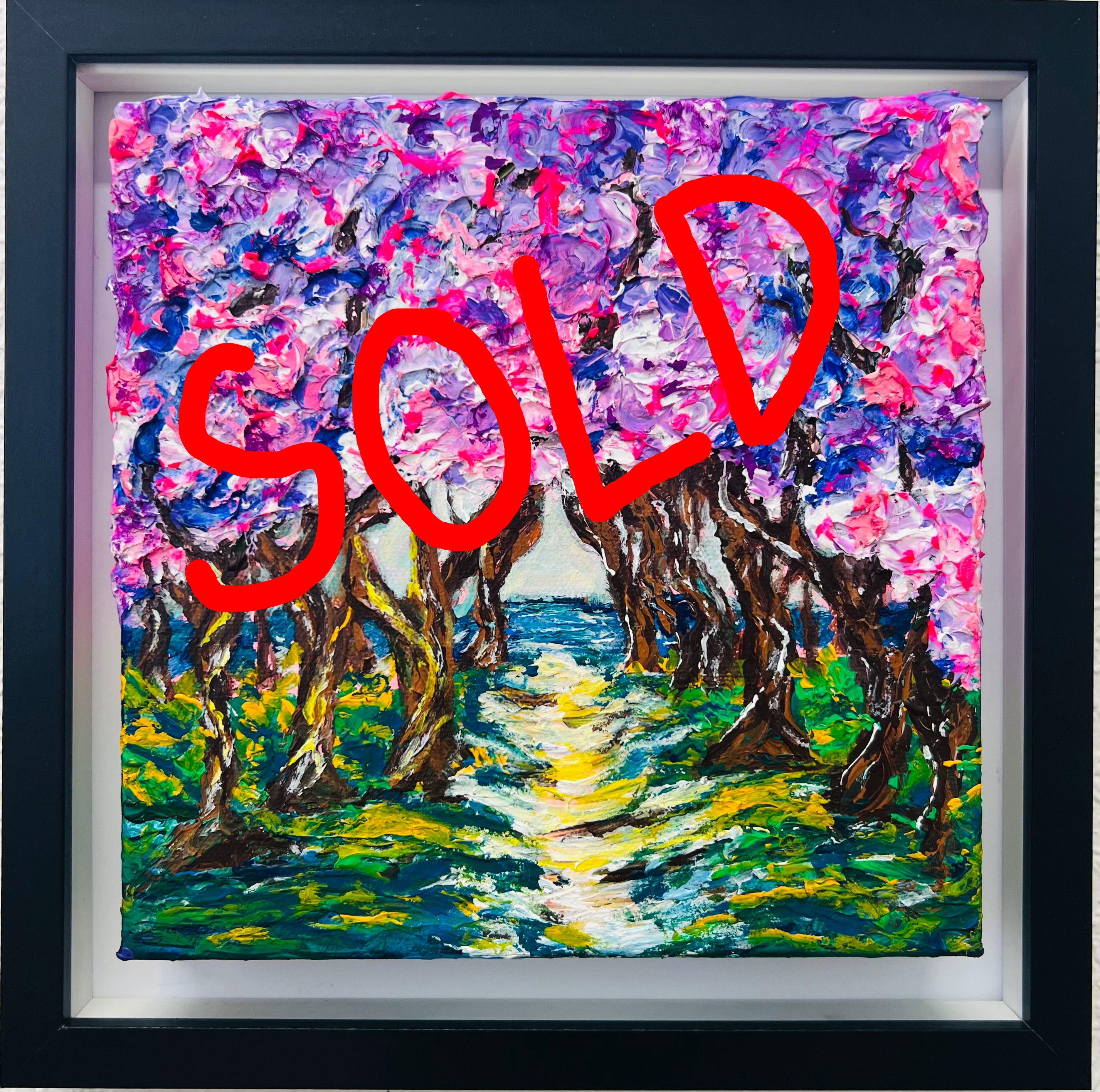 CHERRY ROAD - FRAMED ORIGINAL 3D TEXTURE ARTWORK