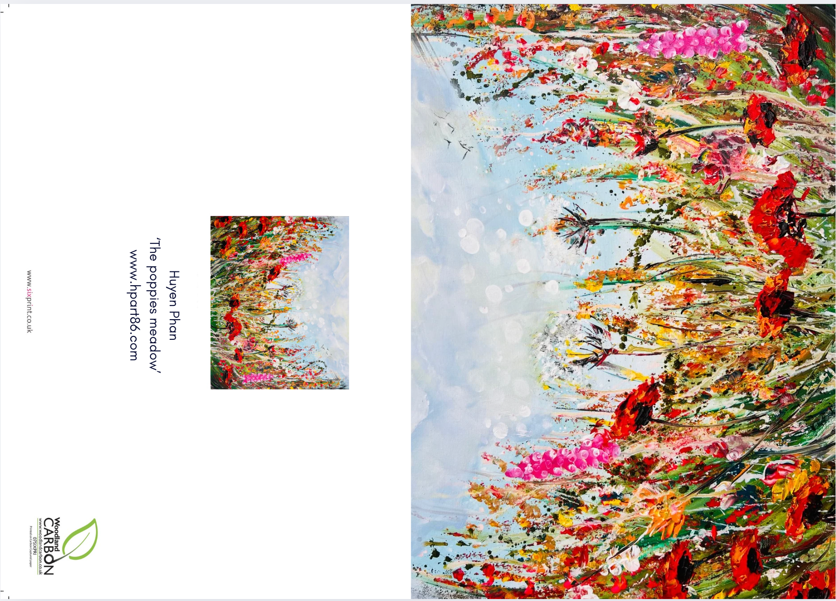 A6 GREETING CARD - WILDFLOWERS MEADOW RED POPPIES