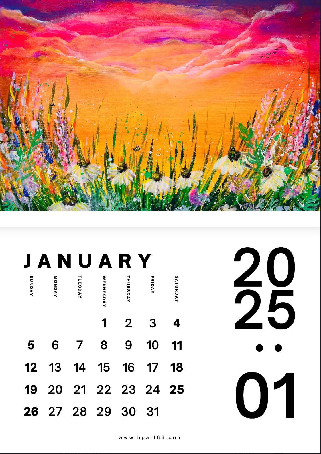 NEW BARGAIN!!! 12 ART PRINTS IN 1 CALENDAR 2025