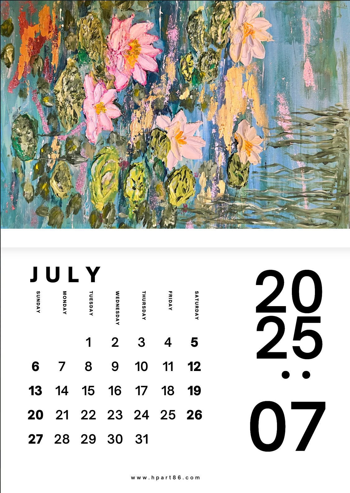 NEW BARGAIN!!! 12 ART PRINTS IN 1 CALENDAR 2025