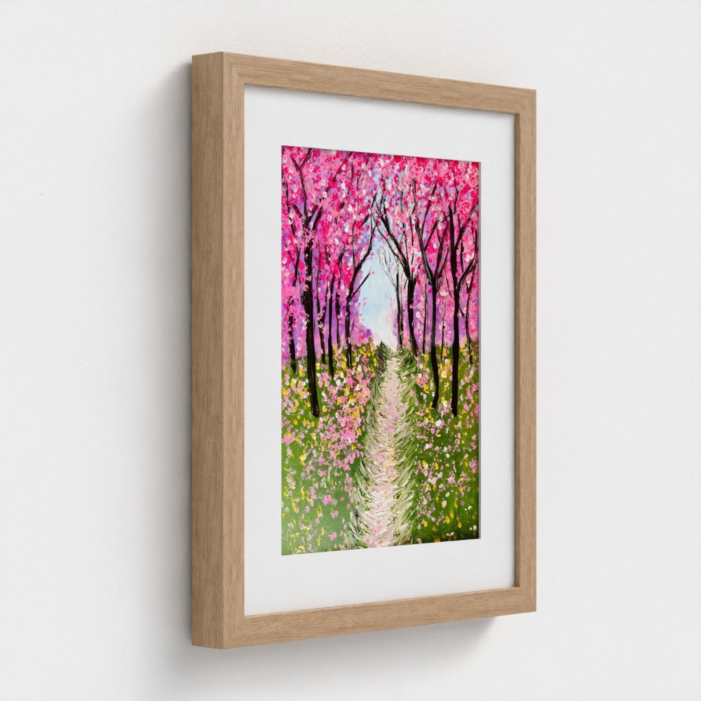 CHERRY ROAD | Mounted Print | Framed