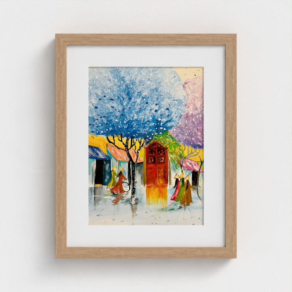 HANOI GIRLS | Mounted Enhanced Matte Art Paper 200gsm Print | Framed