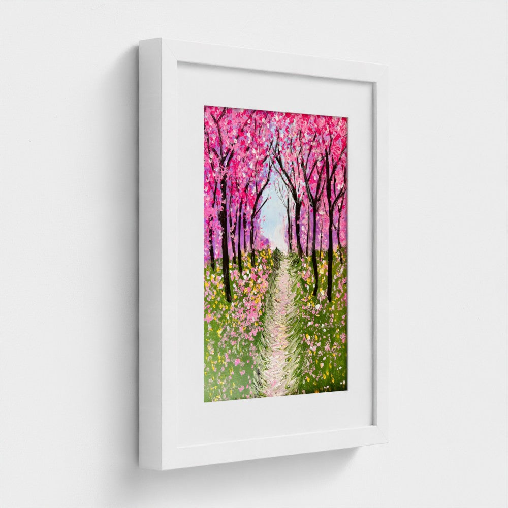 CHERRY ROAD | Mounted Print | Framed