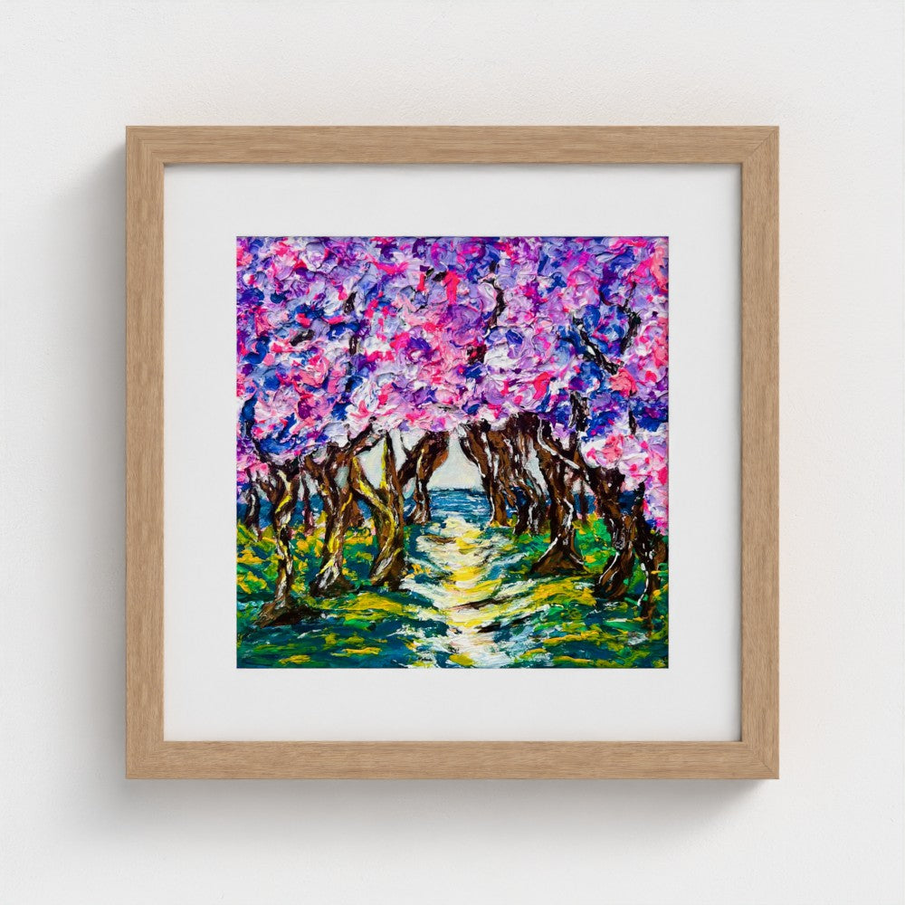 CHERRY ROAD| Mounted EMA 200gsm Fine Art Print | Framed